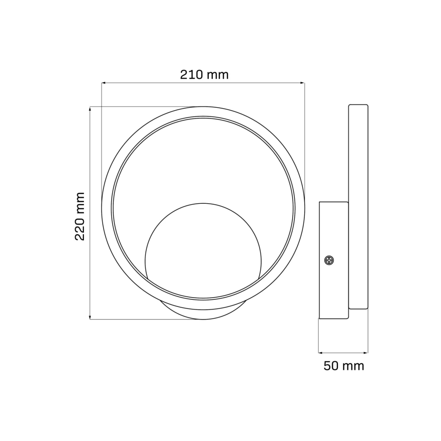 Applique a LED ROMAN LED/11,5W/230V 4000K nero