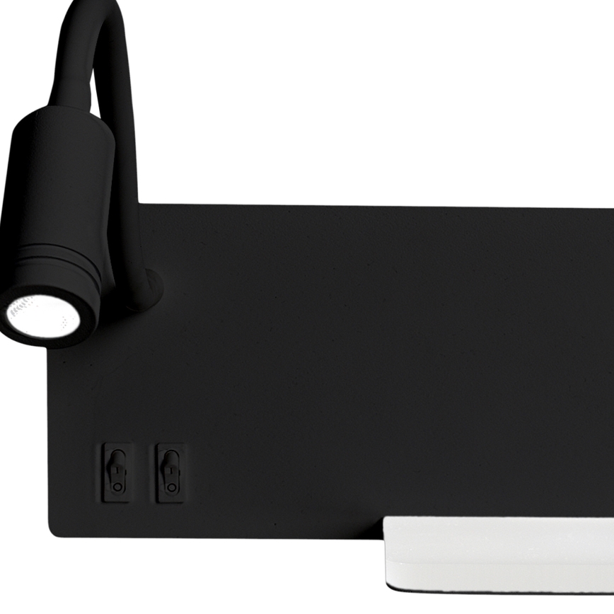 Applique a LED SHELF LED/4W+LED/5W+LED/2W/230V nero