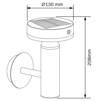 Applique a LED solare con sensore GWINEA LED/4,5W/3,7V 2000 mAh IP44 nero