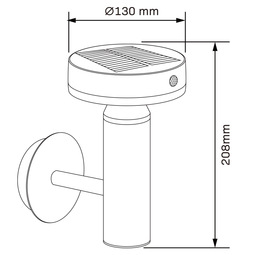 Applique a LED solare con sensore GWINEA LED/4,5W/3,7V 2000 mAh IP44 nero