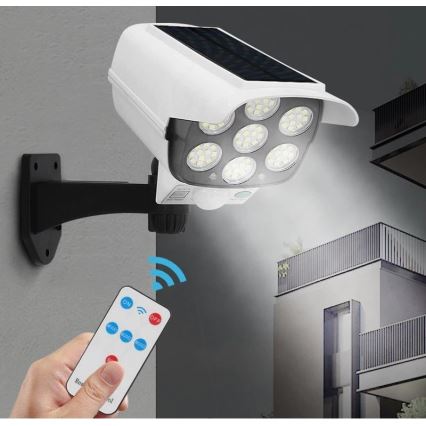 LED Telecamera di sicurezza fittizia solare con sensore KAMERA LED/1W/3,7V 1200 mAh IP44 + telecomando