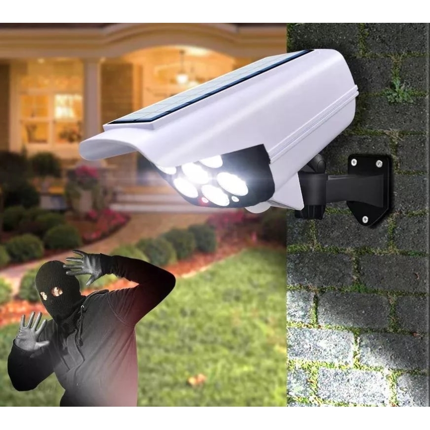 LED Telecamera di sicurezza fittizia solare con sensore KAMERA LED/1W/3,7V 1200 mAh IP44 + telecomando