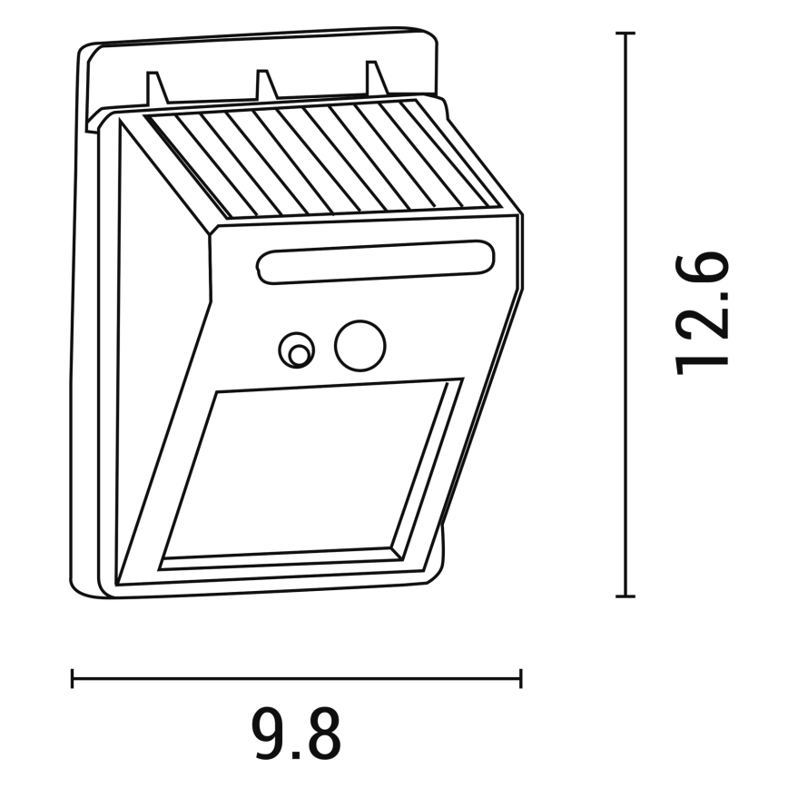 Applique a LED solare con sensore LED/0,55W/3,7V 1200mAh 6500K IP65