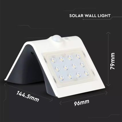 Applique a LED solare con sensore LED/1.5W/3,7V IP65
