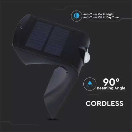 Applique a LED solare con sensore LED/1.5W/3,7V IP65 1200 mAh