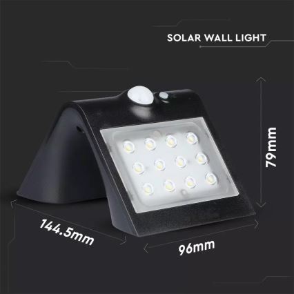 Applique a LED solare con sensore LED/1.5W/3,7V IP65 1200 mAh