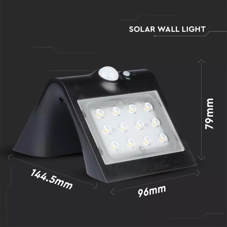 Applique a LED solare con sensore LED/1.5W/3,7V IP65 1200 mAh