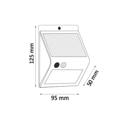 Applique a LED solare con sensore LED/2,2W/3,7V 2200 mAh IP44