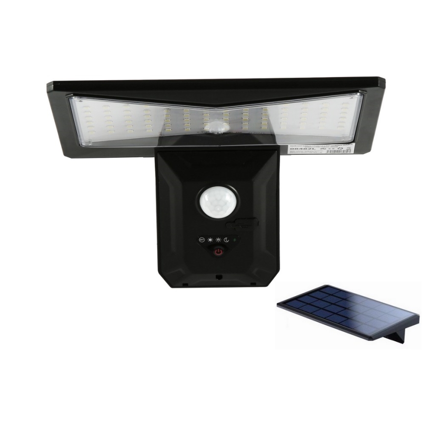 Applique a LED solare con sensore LED/2,6W/5,5V IP65 1800 mAh nero
