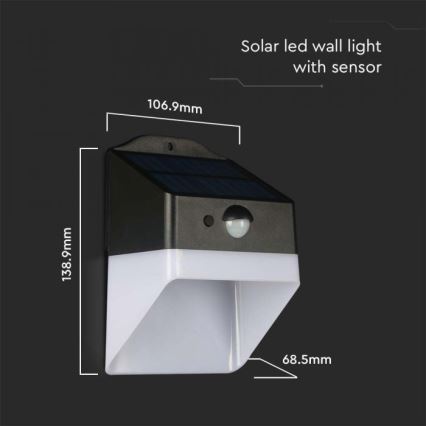 Applique a LED solare con sensore LED/2W/3,7V 4000K IP65