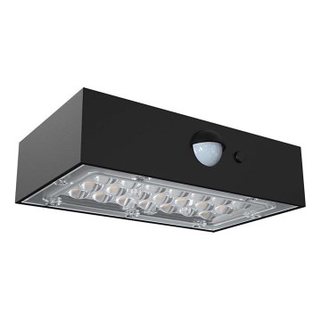 Applique a LED solare con sensore LED/3W/3,7V 3000K/4000K IP65 1200 mAh nero