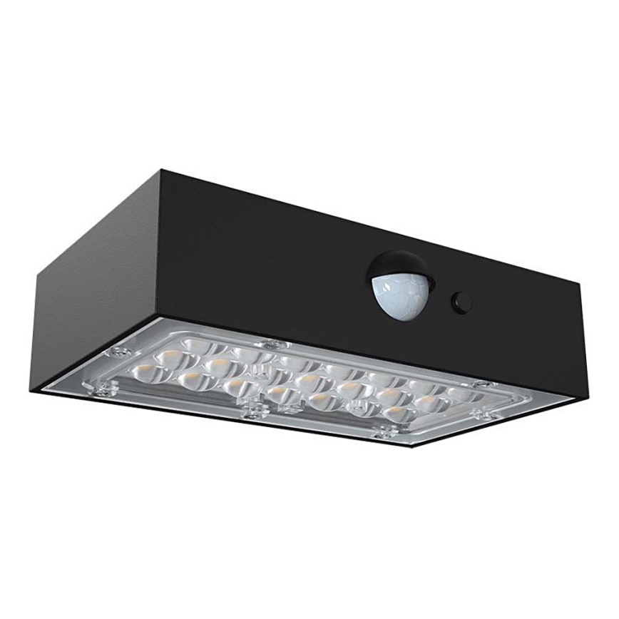 Applique a LED solare con sensore LED/3W/3,7V 3000K/4000K IP65 1200 mAh nero