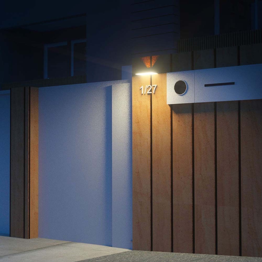 Applique a LED solare con sensore LED/3W/3,7V 3000K/4000K IP65 1200 mAh nero