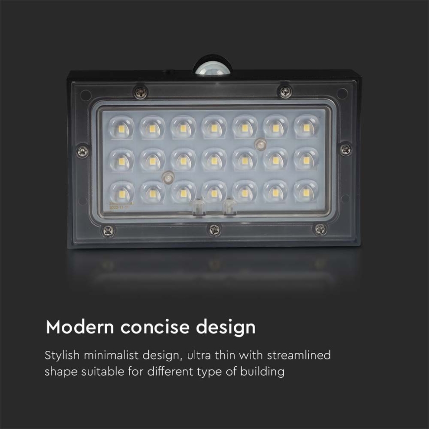Applique a LED solare con sensore LED/3W/3,7V 3000K/4000K IP65 1200 mAh nero
