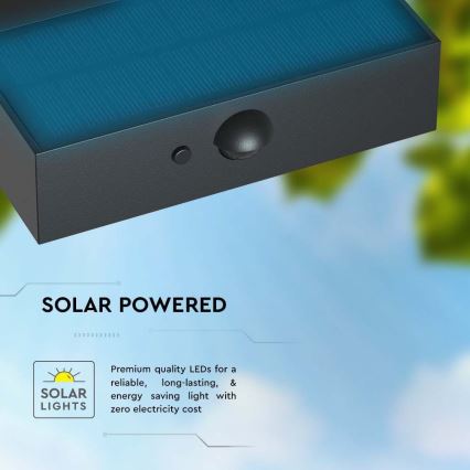 Applique a LED solare con sensore LED/3W/3,7V 3000K/4000K IP65 1200 mAh nero