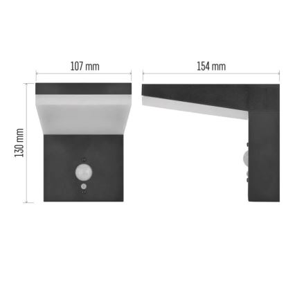 Applique a LED solare con sensore LED/4,4W/3,7V 2200 mAh IP44