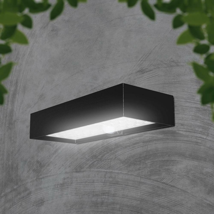 Applique a LED solare con sensore LED/6W/3,7V IP65 4000K 3000 mAh nero