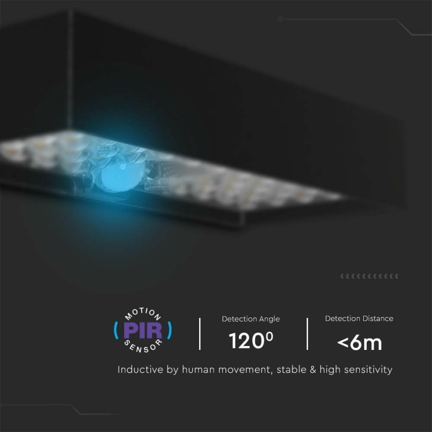 Applique a LED solare con sensore LED/6W/3,7V IP65 4000K 3000 mAh nero