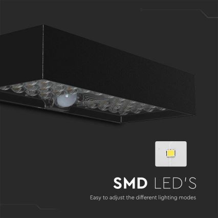 Applique a LED solare con sensore LED/6W/3,7V IP65 4000K 3000 mAh nero