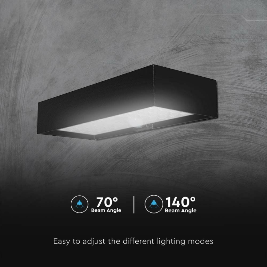 Applique a LED solare con sensore LED/6W/3,7V IP65 4000K 3000 mAh nero