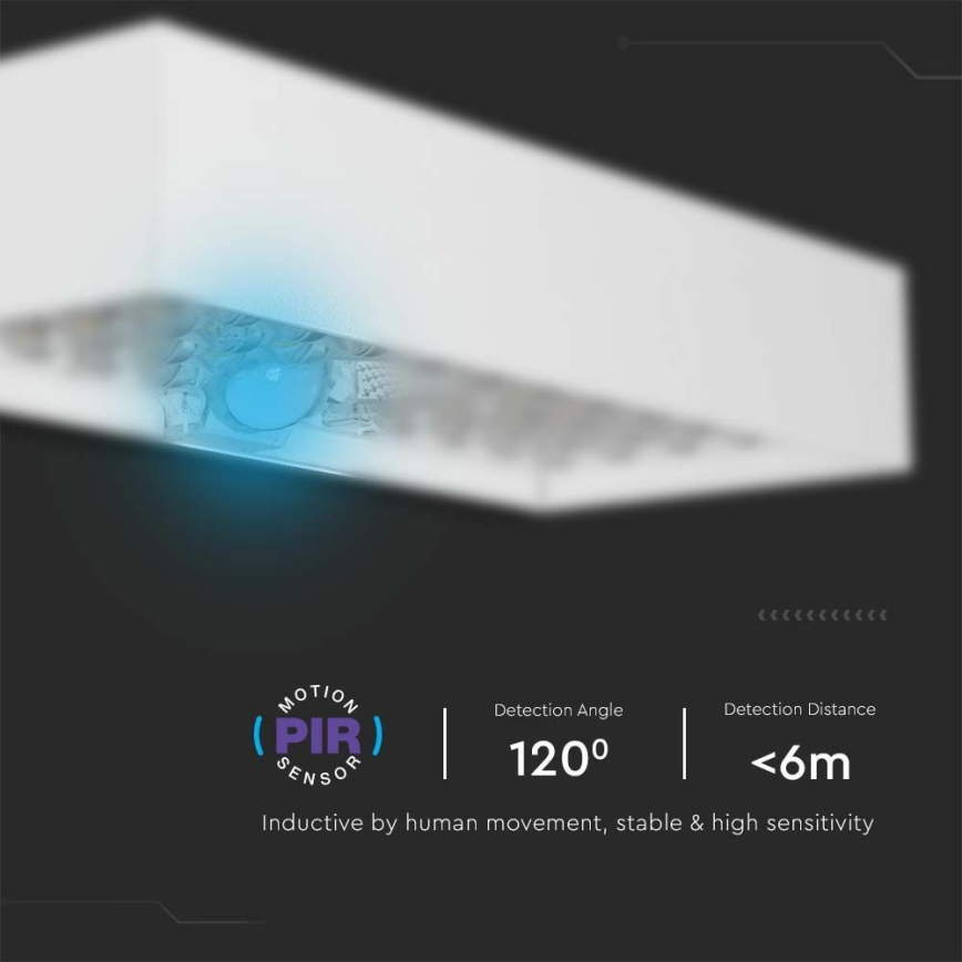 Applique a LED solare con sensore LED/6W/3,7V IP65 4000K bianco