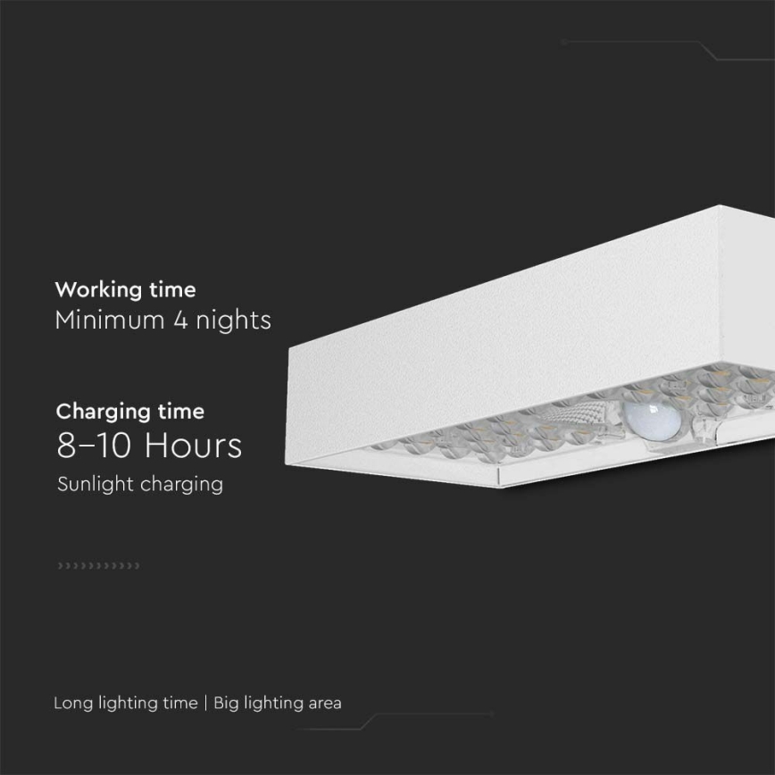 Applique a LED solare con sensore LED/6W/3,7V IP65 4000K bianco