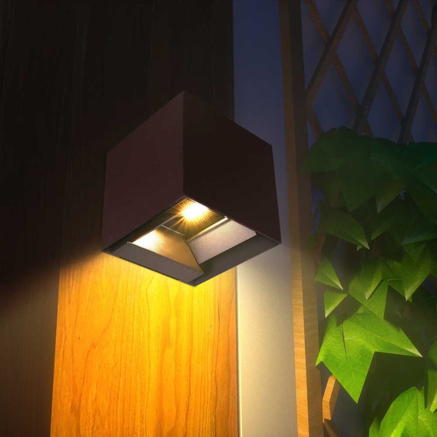 Applique a LED solare con sensore LED/9W/3,7V 3000/4000/5000K 2600 mAh IP65 marrone