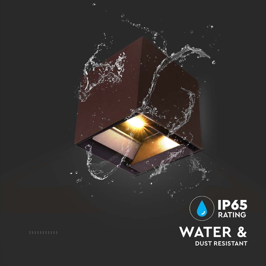 Applique a LED solare con sensore LED/9W/3,7V 3000/4000/5000K 2600 mAh IP65 marrone