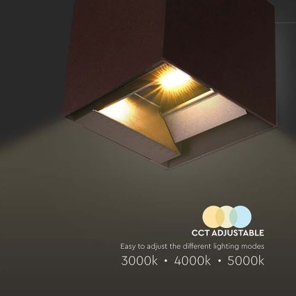 Applique a LED solare con sensore LED/9W/3,7V 3000/4000/5000K 2600 mAh IP65 marrone