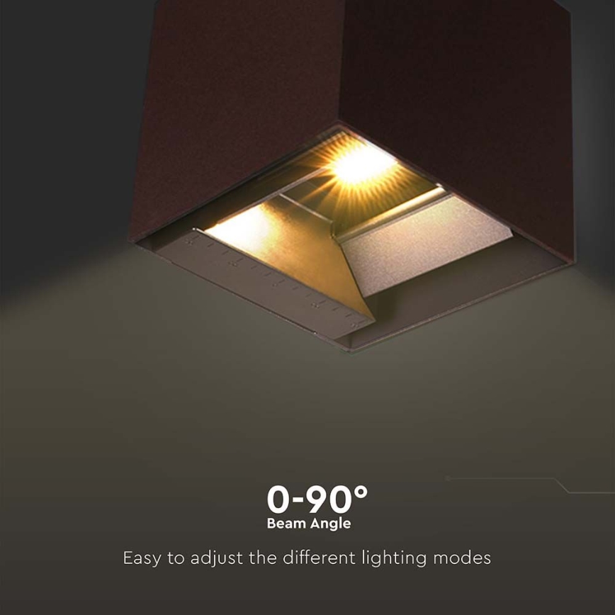 Applique a LED solare con sensore LED/9W/3,7V 3000/4000/5000K 2600 mAh IP65 marrone