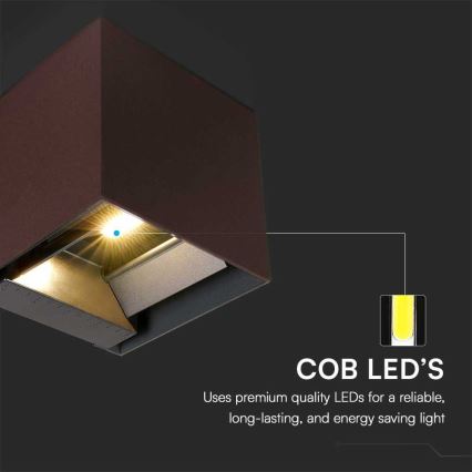 Applique a LED solare con sensore LED/9W/3,7V 3000/4000/5000K 2600 mAh IP65 marrone