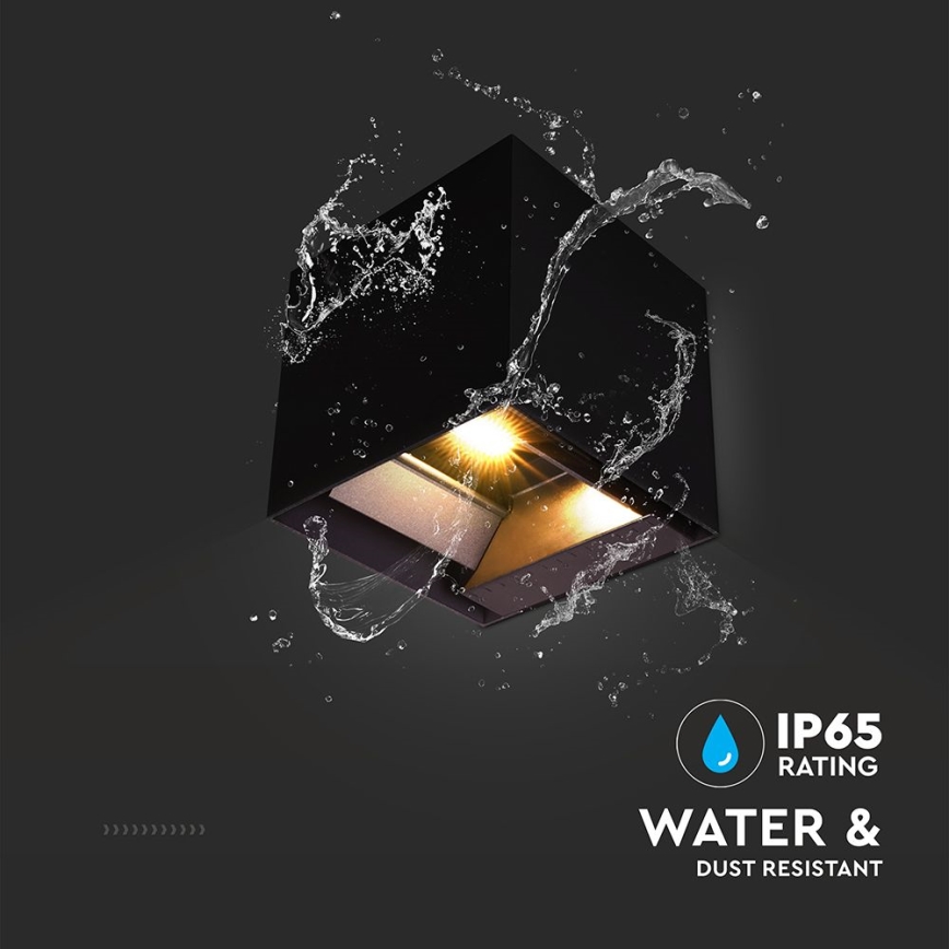 Applique a LED solare con sensore LED/9W/3,7V 3000/4000/5000K 2600 mAh IP65 nero