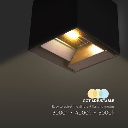 Applique a LED solare con sensore LED/9W/3,7V 3000/4000/5000K 2600 mAh IP65 nero