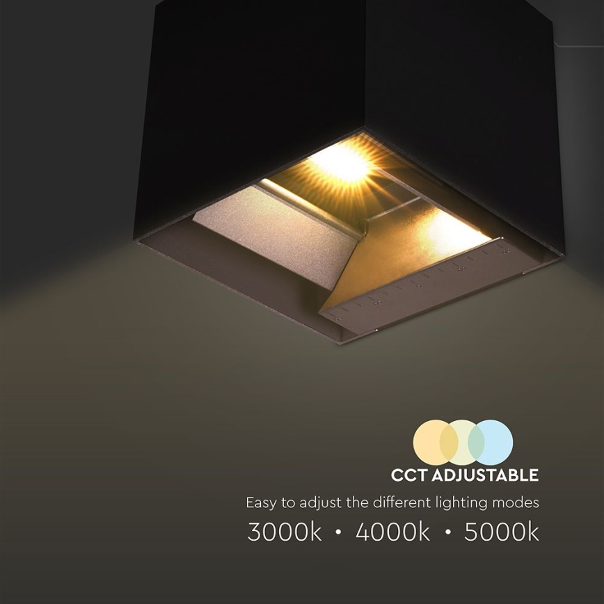 Applique a LED solare con sensore LED/9W/3,7V 3000/4000/5000K 2600 mAh IP65 nero