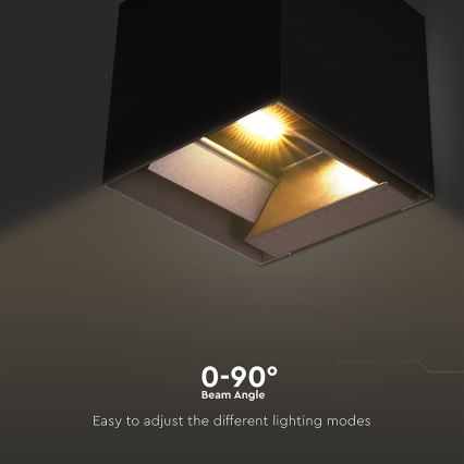 Applique a LED solare con sensore LED/9W/3,7V 3000/4000/5000K 2600 mAh IP65 nero