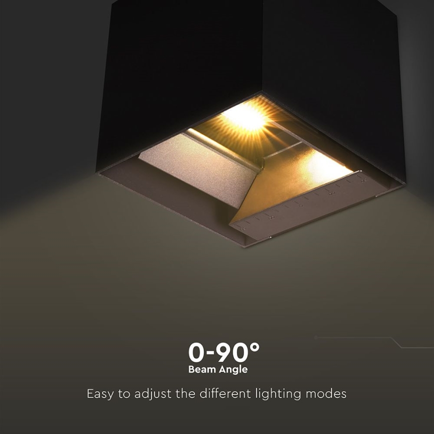 Applique a LED solare con sensore LED/9W/3,7V 3000/4000/5000K 2600 mAh IP65 nero