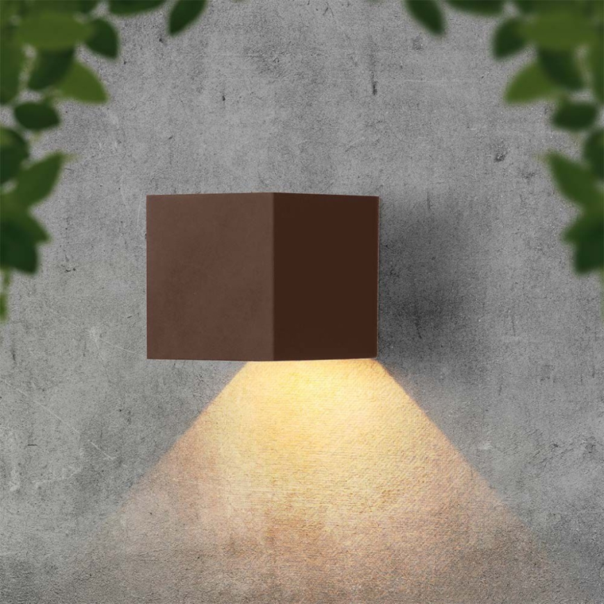 Applique a LED solare con sensore LED/9W/3,7V IP65 3000K marrone