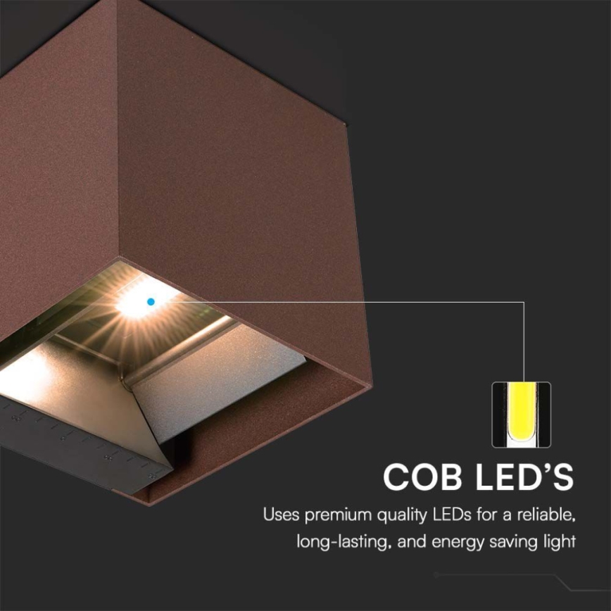 Applique a LED solare con sensore LED/9W/3,7V IP65 3000K marrone