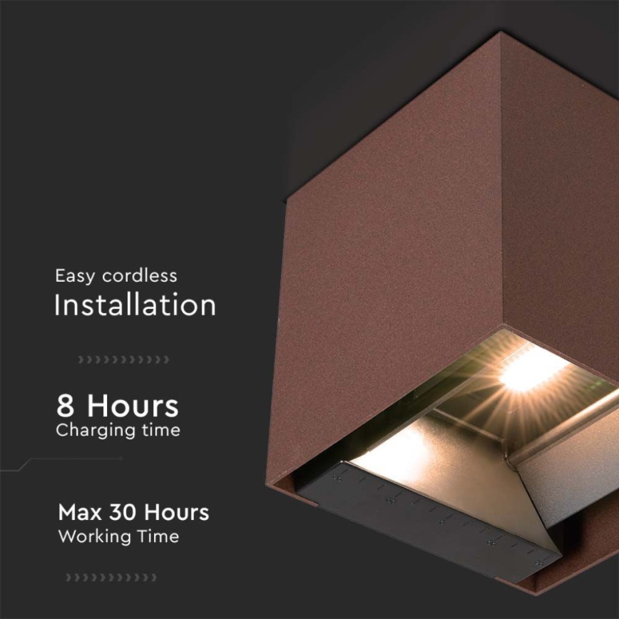 Applique a LED solare con sensore LED/9W/3,7V IP65 3000K marrone
