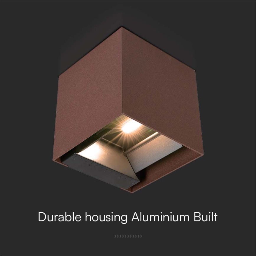 Applique a LED solare con sensore LED/9W/3,7V IP65 3000K marrone