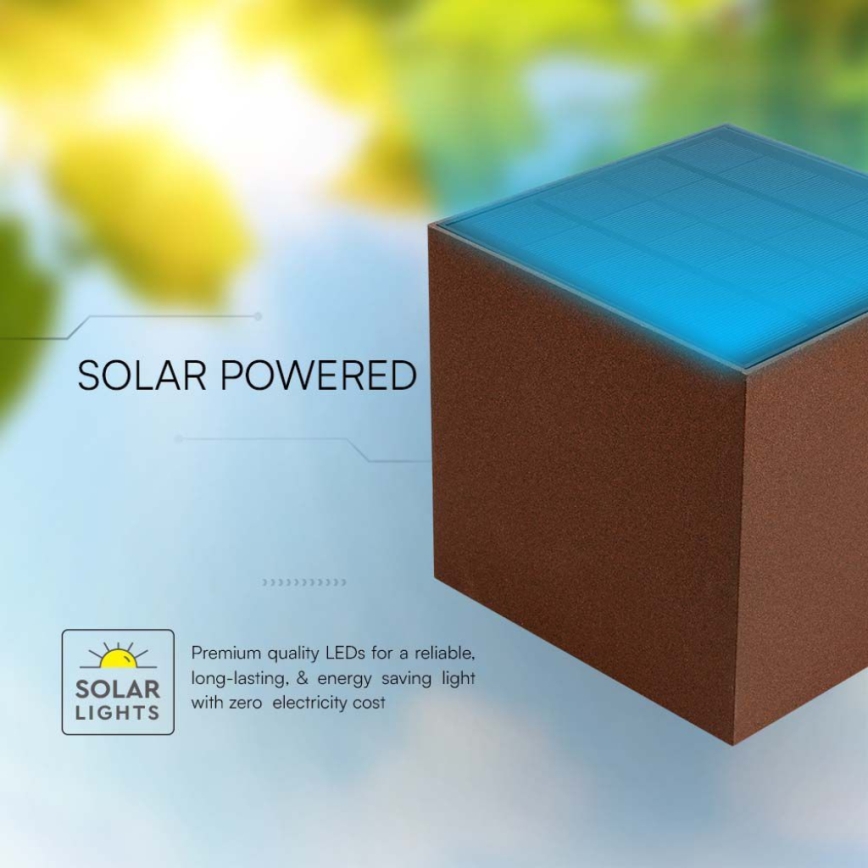 Applique a LED solare con sensore LED/9W/3,7V IP65 3000K marrone