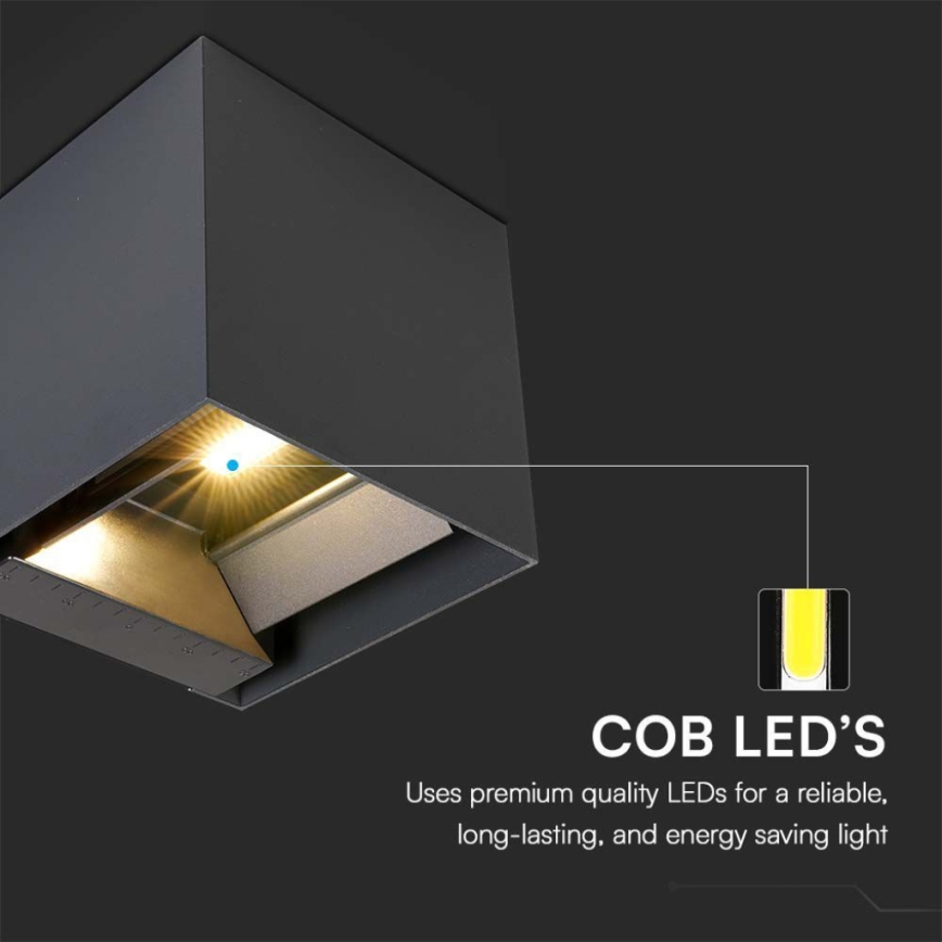 Applique a LED solare con sensore LED/9W/3,7V IP65 3000K nero