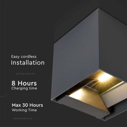 Applique a LED solare con sensore LED/9W/3,7V IP65 3000K nero