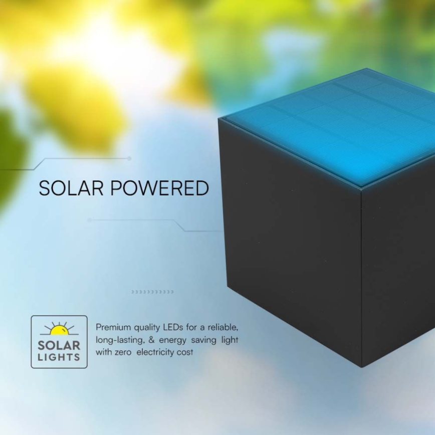 Applique a LED solare con sensore LED/9W/3,7V IP65 3000K nero