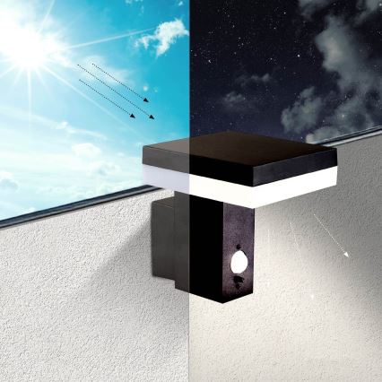 Applique a LED solare con sensore SOLARIS2 LED/5,5W/3,7V 4000K IP44 2600 mAh