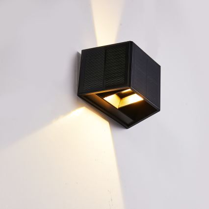 Applique a LED solare WINGS LED/2W/1300 mAh 3,7V 3000K IP54 nero
