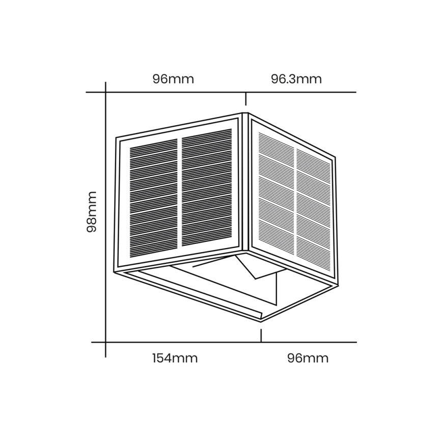 Applique a LED solare WINGS LED/2W/1300 mAh 3,7V 3000K IP54 nero