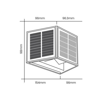 Applique a LED solare WINGS LED/2W/1300 mAh 3,7V 6000K IP54 nero