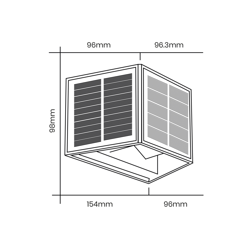 Applique a LED solare WINGS LED/2W/1300 mAh 3,7V 6000K IP54 nero