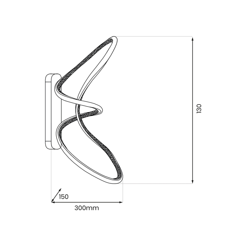 Applique a LED TESORO LED/15W/230V nero